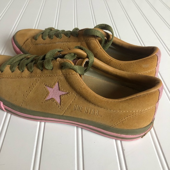 Converse One Star Camel, Pink, and Green Sneakers - Picture 6 of 10